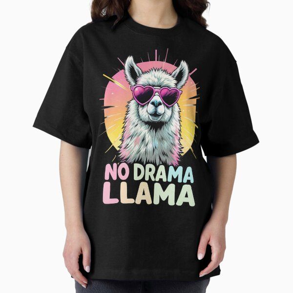 No Drama Llama – Funny Chill Llama with Heart Sunglasses