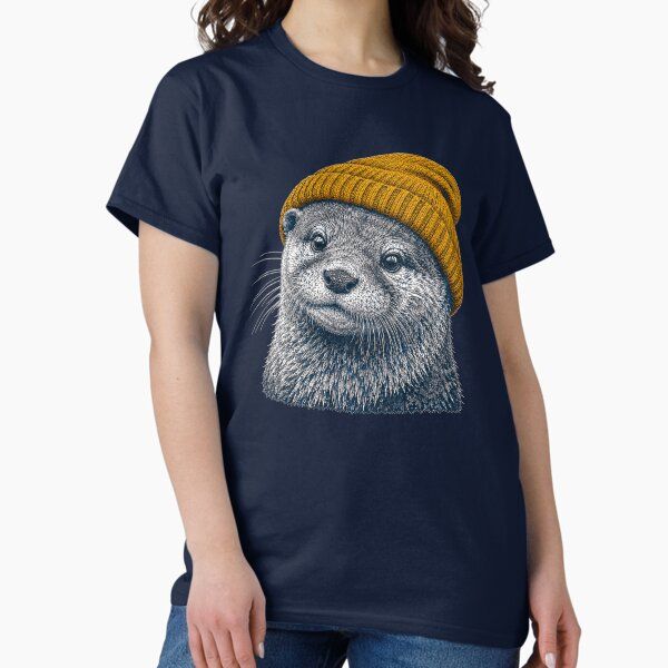 Otter wearing a beanie