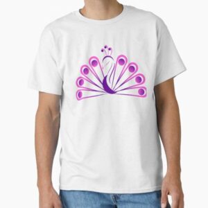 Softened Purple and Pink Peacock — graphic tee