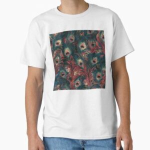 Stunning colorful peacock floral feather — graphic tee